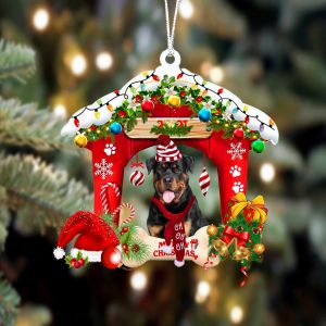 Pamaheart Rottweiler-Christmas House Two Sided Ornament, Happy&hellip;