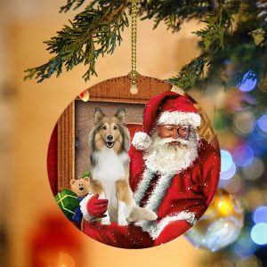Pamaheart Shetland Sheepdog With Santa Christmas Ornament,&hellip;