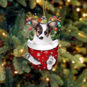 Papillon In Snow Pocket Christmas Ornament –&hellip;