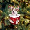 Pembroke Welsh Corgi In Snow Pocket Christmas Ornament – Flat Acrylic Dog Ornament
