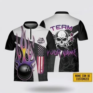 Persoanlized Skull Fire Ball Skull Bowling Jersey&hellip;