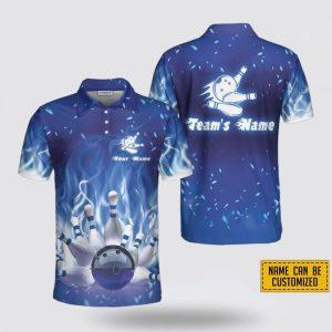 Personalized Blue Bowling Pattern Polo Shirt – Bowling Men Polo Shirt – Gifts To Get For Your Dad – Father’s Day Shirt
