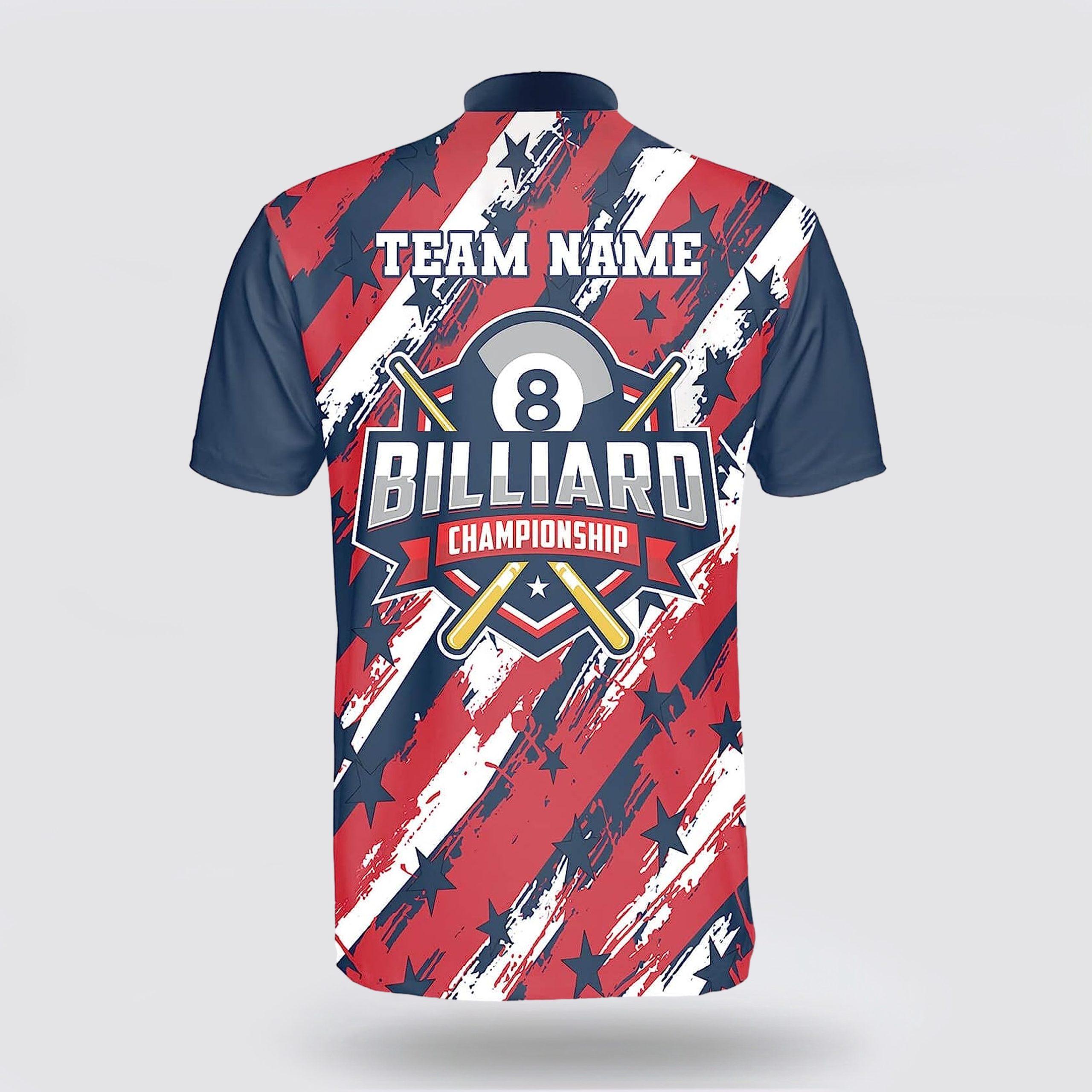 Personalized Billiard Flag Pattern Stars Filled American Flag Billiard Jerseys Shirt
