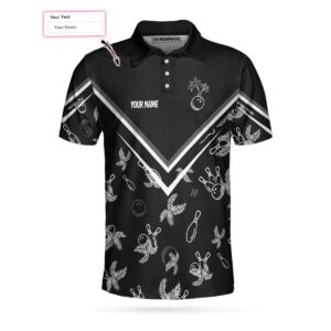 Personalized Bowling And Tree Pattern Polo Shirt&hellip;