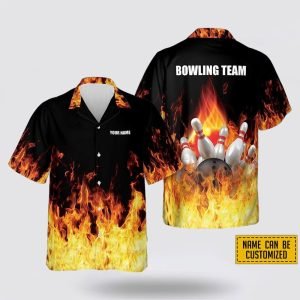 Personalized Bowling In Fire Bowling Hawaiin Shirt&hellip;