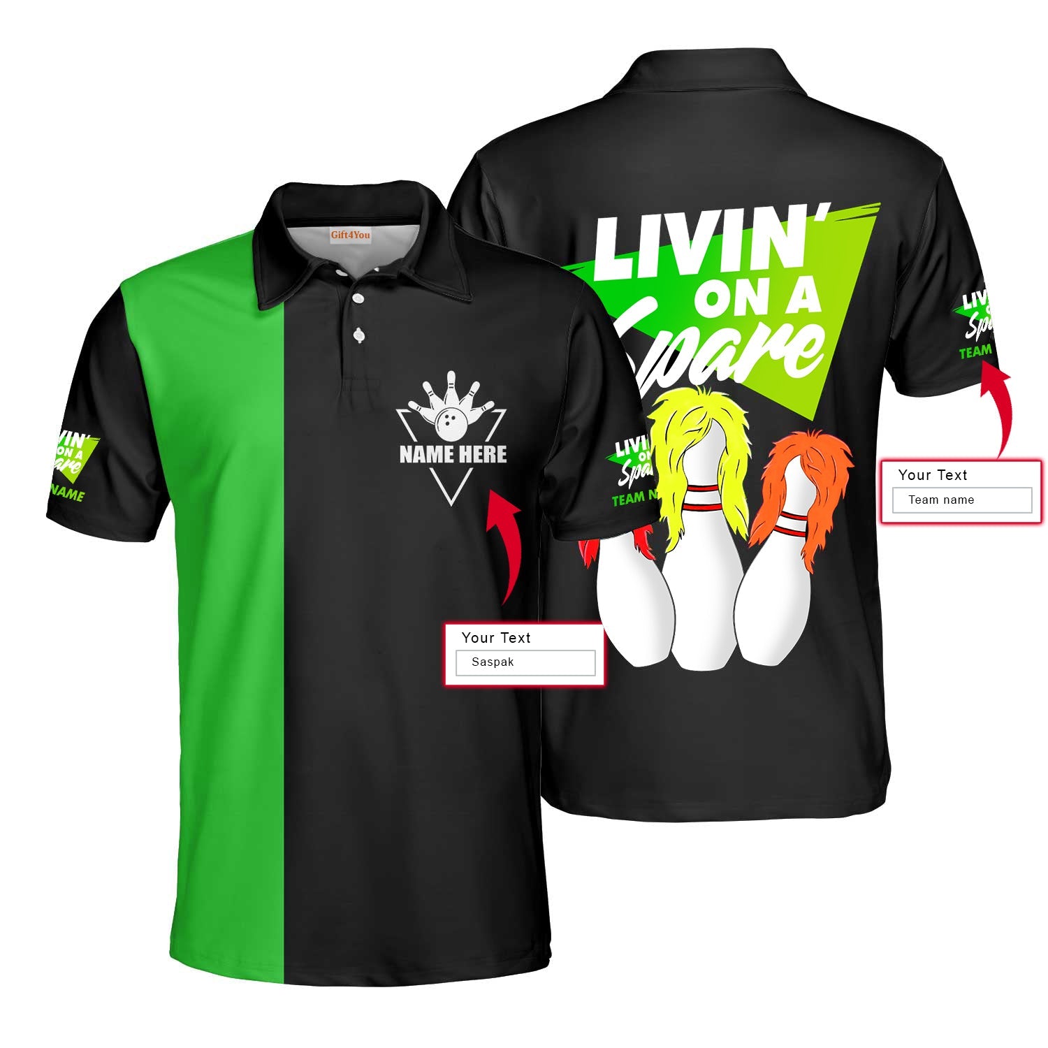 Personalized Bowling Livin On A Spare Polo Shirt – Bowling Men Polo Shirt – Gifts To Get For Your Dad – Father’s Day Shirt