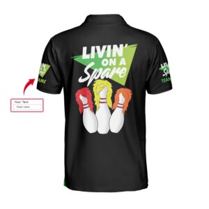 Personalized Bowling Livin On A Spare Polo Shirt - Bowling Men Polo Shirt - Gifts To Get For Your Dad - Father's Day Shirt