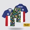 Personalized Name Bowling USA Flag Tropic Pattern Hawaiian Shirts – Gift For Bowling Enthusiasts