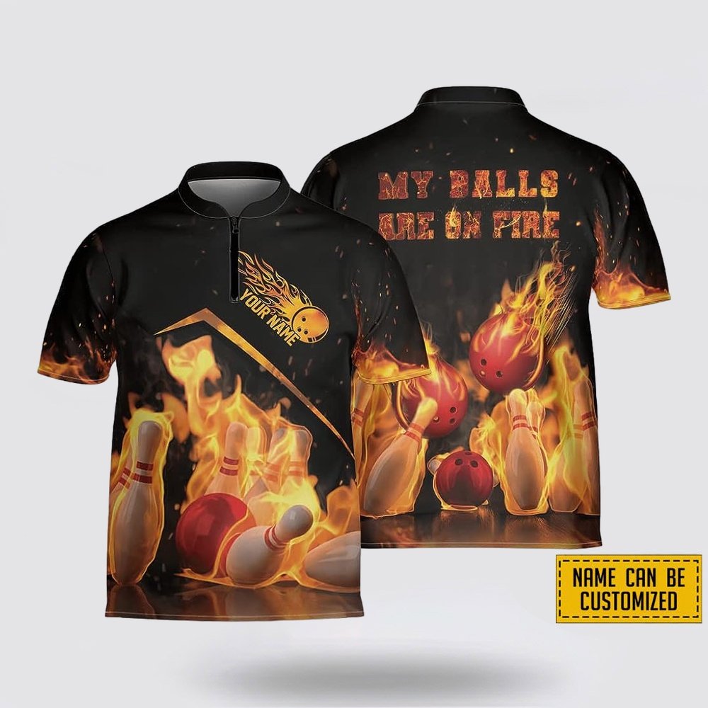 Personalized My Balls Are On Fire Bowling Jersey Shirt – Perfect Gift for Bowling Fans