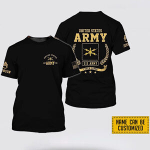 Personalized Name Rank United States Army Cyber Corps EST Army 1775  All Over Print 3D T Shirt – Gift For Military Personnel