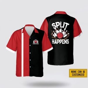 Personalized Red And Black Split Happens Bowling&hellip;