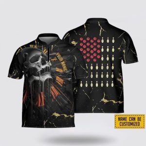 Personalized Skull American Flag Bowling Pattern Bowling&hellip;