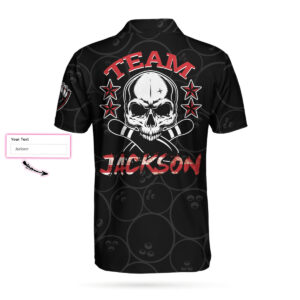 Personalized Skull Bowling Fire American Flag Polo&hellip;