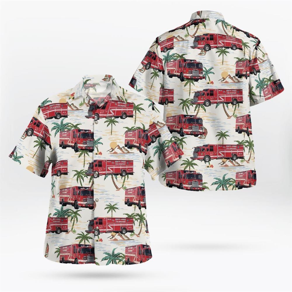 Perth Amboy Fire Department, Perth Amboy, NJ, Perth Amboy Fire Department Hawaiian Shirt – Gifts For Firefighters In Perth Amboy, NJ