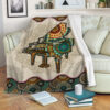 Trombone Vintage Mandala Music Bed Blankets – Fleece Throw Blanket – Weighted Blanket To Sleep