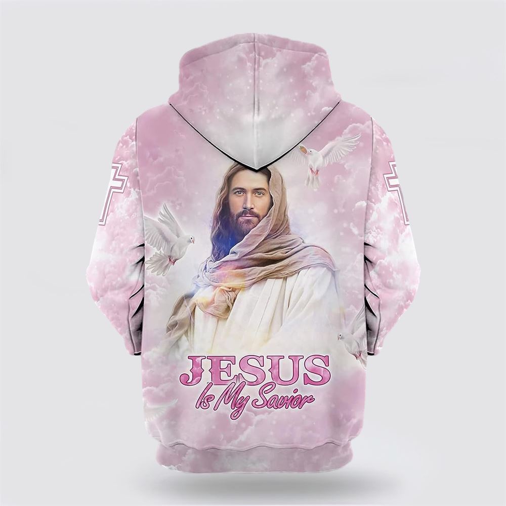 Pink Jesus Is My Savior All Over Print Hoodie Shirt – Gifts For Christian Families