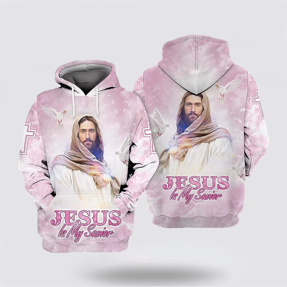 Pink Jesus Is My Savior All Over Print Hoodie Shirt – Gifts For Christian Families
