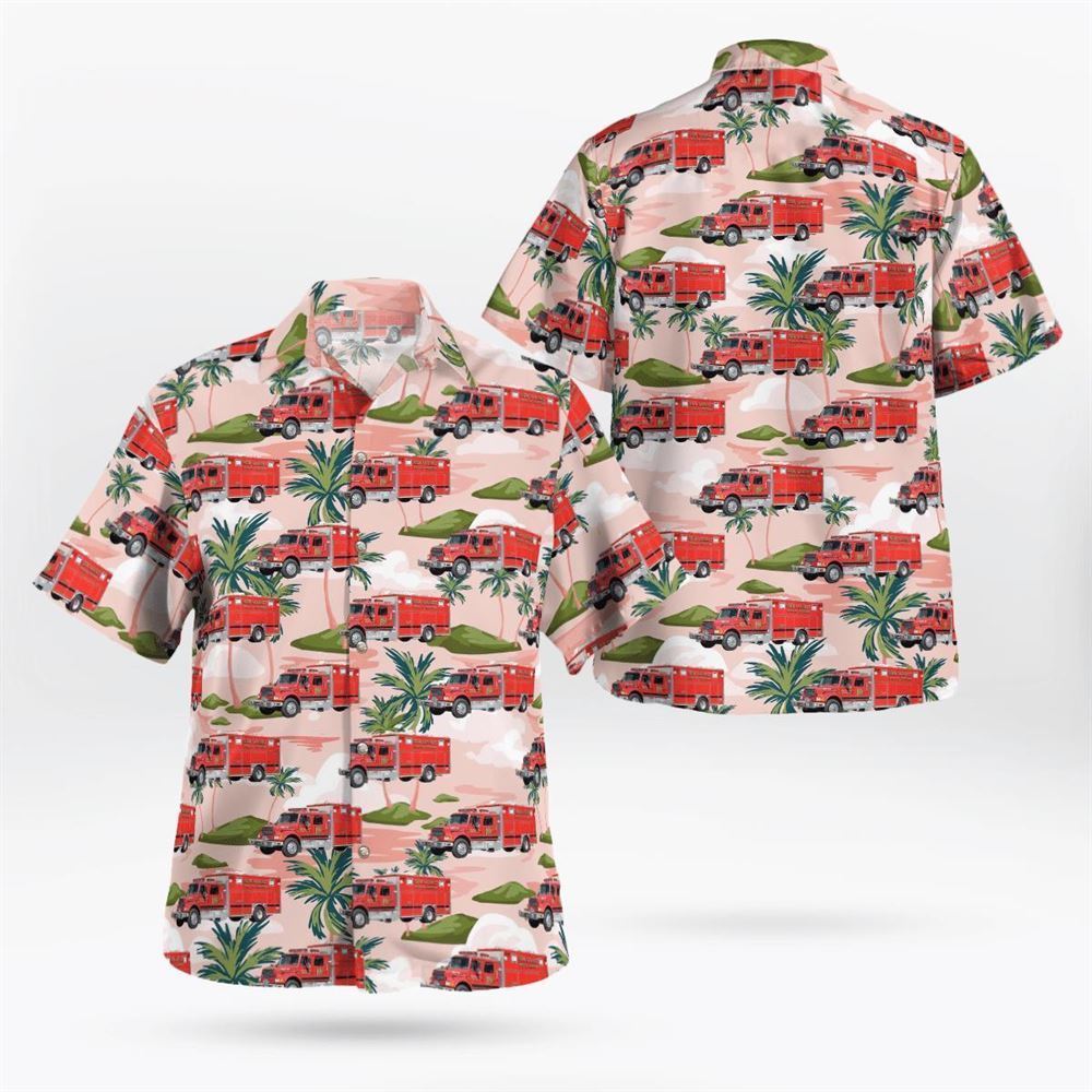 Piscataway, New Jersey, New Market Volunteer Fire Company #1 Rescue 2 Hawaiian Shirt – Gifts For Firefighters In Piscataway, NJ