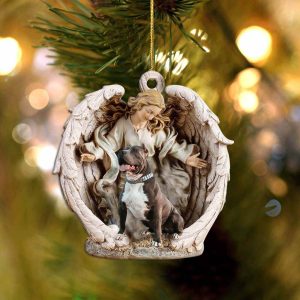 Pitbull-Angel Hug Winter Love Two Sided Christmas&hellip;