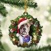 Pitbull Cardinal & Truck Two Sided Christmas Plastic Hanging Ornament Dog Memorial Gift
