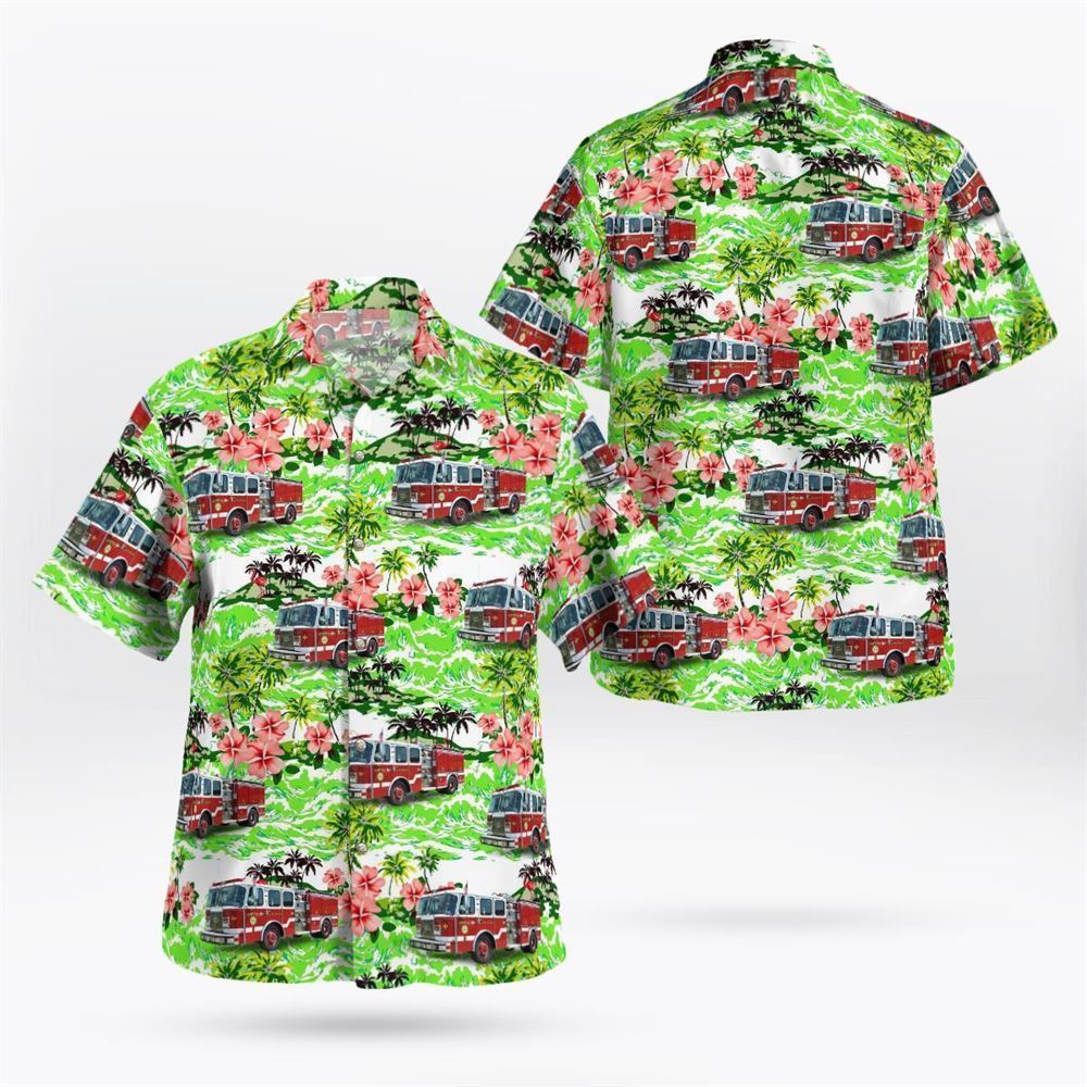 Pittsfield, New Hampshire, Pittsfield Fire Department Hawaiian Shirt – Gifts For Firefighters In Pittsfield, NH
