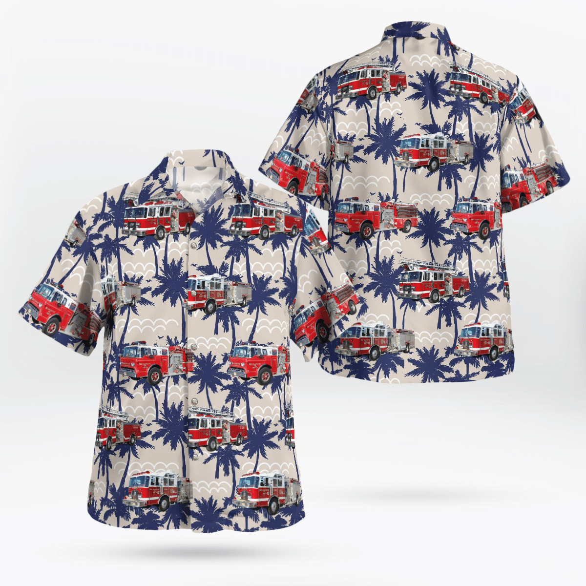 Pleasantville, New Jersey, West Atlantic Volunteer Fire Company No. 5 Hawaiian Shirt – Gifts For Firefighters In Pleasantville, NJ