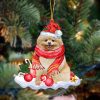 Pomeranian Cardinal & Truck Two Sided Christmas Plastic Hanging Ornament – Funny Ornament