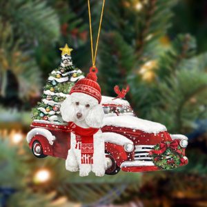Poodle Christmas Car Two Sided Christmas Plastic&hellip;