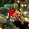 Poodle-Christmas Car Two Sided Christmas Plastic Hanging Ornament Dog Memorial Gift