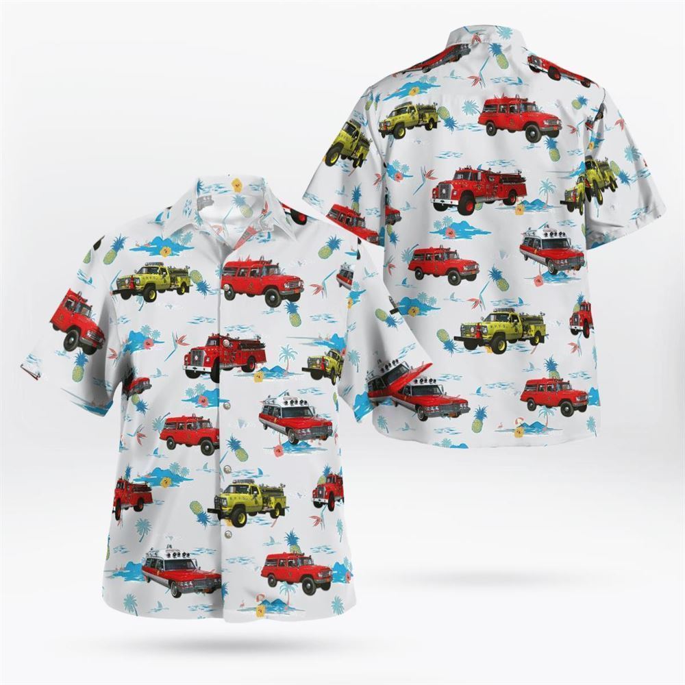 Queens, New York, Rockaway Point Volunteer Fire Department Old Fleet Hawaiian Shirt – Gifts For Firefighters In Queens, NY