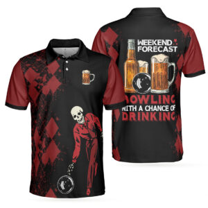Red And Black Bowling Beer Polo Shirt&hellip;