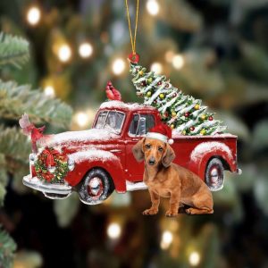 Red Dachshund-Cardinal & Truck Two Sided Christmas&hellip;