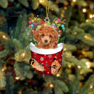 Red Toy Poodle In Snow Pocket Christmas&hellip;