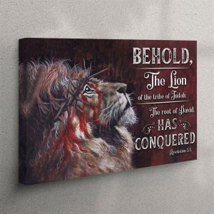 Revelation 55 Behold The Lion Of The Tribe Of Judah Canvas Wall Art Christian Wall Art Canvas hctmtd.jpg