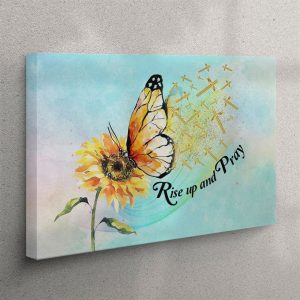 Rise Up And Pray Butterfly Sunflower Canvas Wall Art Christian Wall Art Canvas kxnyyq.jpg