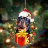 Rottweiler-In Christmas Pocket Two Sides Christmas Plastic Hanging Ornament