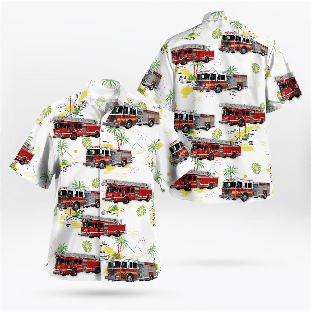 Rye Brook, Westchester County, New York, Rye Brook Fire Department Hawaiian Shirt – Gifts For Firefighters In Rye Brook, NY