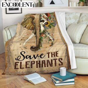 Save The Elephants Fleece Throw Blanket –&hellip;