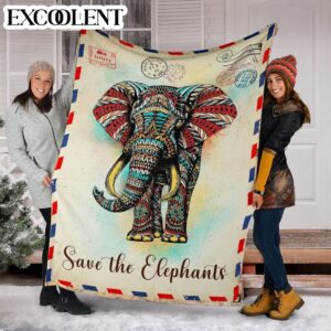 Save The Elephants Fleece Throw Blanket –&hellip;