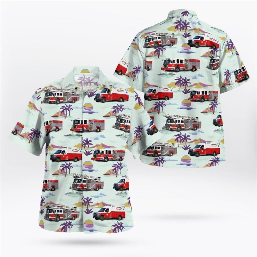 Sea Bright Fire Department Station 43-1, Sea Bright, New Jersey Hawaiian Shirt – Gifts For Firefighters In Sea Bright, NJ