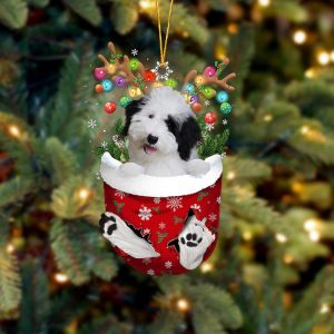 Sheepadoodle In Snow Pocket Christmas Ornament –&hellip;