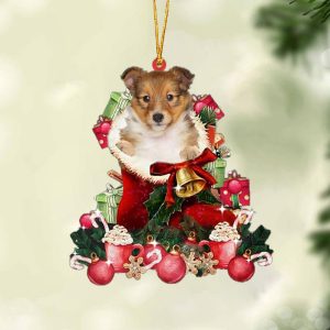 Shetland Sheepdog Red Boot Hanging Christmas Plastic&hellip;