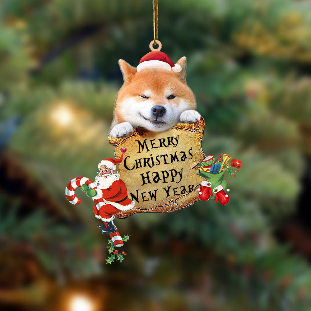 Shiba Inu-Christams & New Year Two Sided Christmas Plastic Hanging Ornament