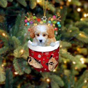 Shih Poo In Snow Pocket Christmas Ornament&hellip;