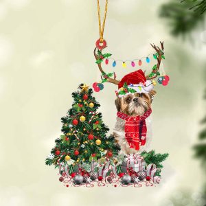 Shih Tzu-Christmas Tree Gift Hanging Christmas Plastic&hellip;