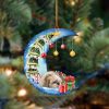 Siberian Husky Christmas Car Two Sided Christmas Plastic Hanging Ornament Gifts For Dog Lovers