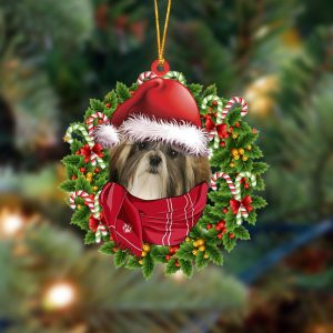 Shih Tzu Xmas Bandana Hanging Christmas Plastic&hellip;
