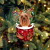 Shorkie In Snow Pocket Christmas Ornament – Flat Acrylic Dog Ornament – Ornaments Hanging Gift