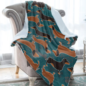 Sleepwish Dachshund Weiner Fleece Throw Blanket –&hellip;