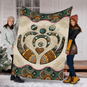 Social Worker Vintage Mandala Symbol Fleece Throw&hellip;